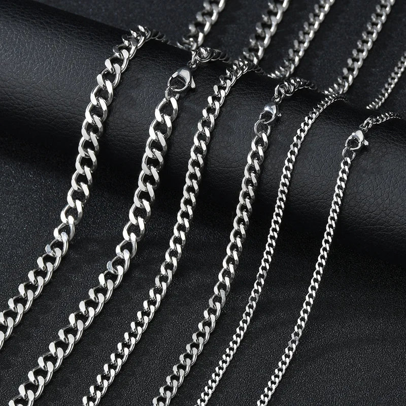 Collar Basico Cubano de Acero Inoxidable