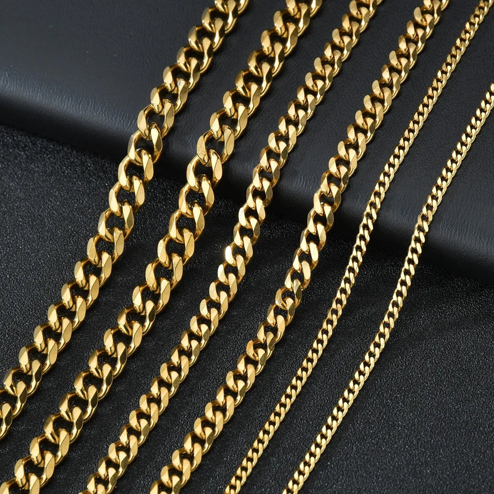 Collar Basico Cubano de Acero Inoxidable