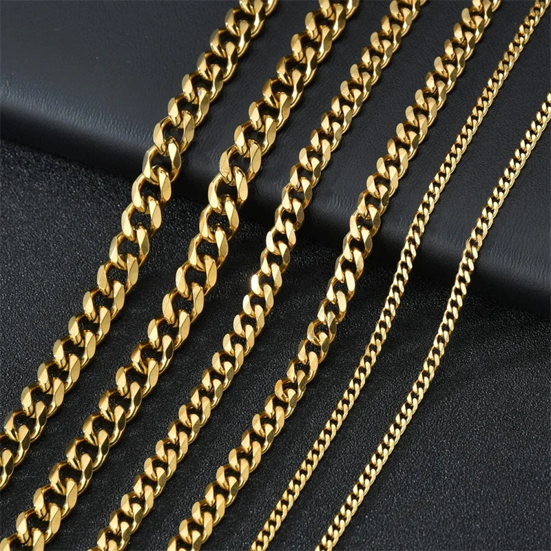 Collar Basico Cubano de Acero Inoxidable